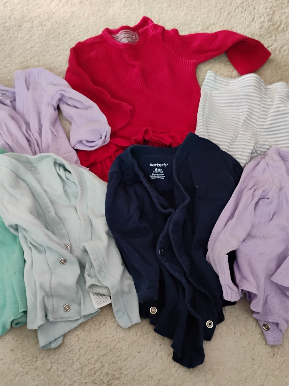 Carter's Navy Button-Front Infant Bodysuit with Mix of Pastel Pieces